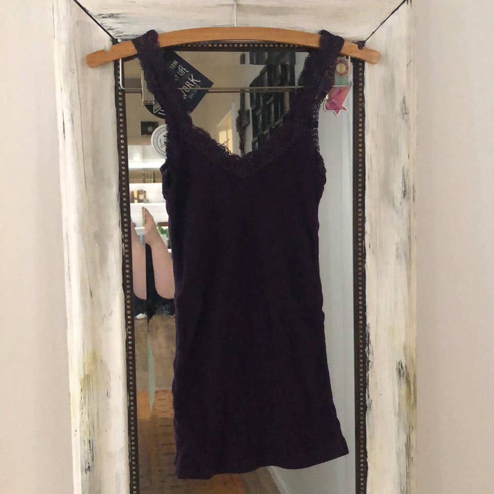 True Purple Lace Trim Tank